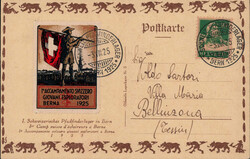 1925, 1. CH Pfadfinderlager in Bern, off. Karte mit rarer ital. ...