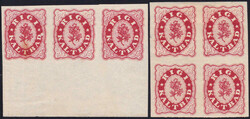 1864/65, Rigi-Kulm, 15Rp. ziegelrot, ungezähnt, Viererblock und ...