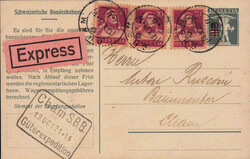 1921, "Cham S.B.B. 13 OCT 21 - Güterexpedition", auf portogerechter ...