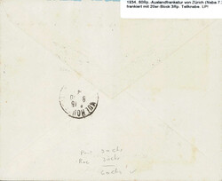 1934, 60Rp.-Auslandfrankatur von Zürich (Naba 7.X.34) nach Mulhouse ...