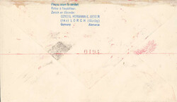 1954, 1. Flug Genf - Sao Paolo, Aufgabe in Frankfurt, entwertet mit ...