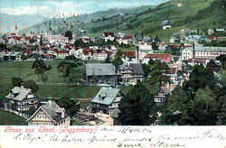 1894, "Ulisbach bei Wattwil", glasklarer Zweizeiler auf Litho aus ...