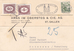1949/51, 2 versch. Briefe von der Schweiz (St. Gallen und Zürich) ...