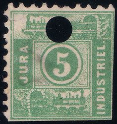 ca. 1867, Jura Industrie-Eisenbahnlinie, 5Rp. grün (Teilstrecke), ...