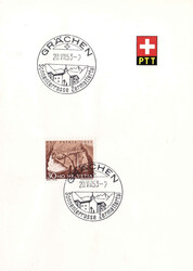 um 1970/80, "Grächen", Winterlandschaft, farbige Foto-AK, dazu der ...