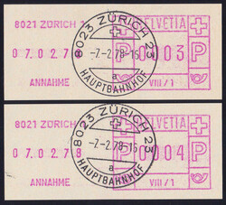 1978, Paketmarke/SFS Zürich 1, VII/1, ohne Einfassung und Uhrzeit ...