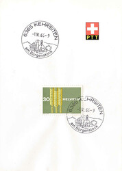 1966, "Kehrsiten", Werbe-/Kurortstempel auf PTT-Faltblatt, dazu noch ...