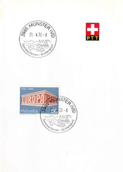 1970, "Münster", der seltene Werbe-/Kurortstempel auf PTT-Faltblatt, ...