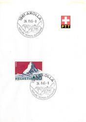 1965, "Arolla 26.8.65", Werbe-/Kurortstempel auf PTT-Faltblatt mit ...