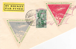 1934, Raketenpost Italien, Versuch "Triest" - per razzo di posta, die ...