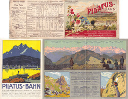 um 1920, "Pilatus-Bahn bei Luzern", 2 versch. Werbe- und ...