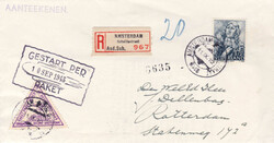 1945, Raketenpost "Bruno Amsterdam", gestartet am 10/11 Sept. 1945 ...