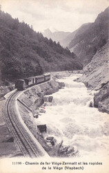 1913, "Viège-Zermatt", Chemin de fer et "les rapides de la Viège" ...