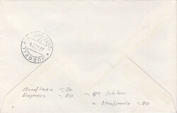 1953, 80Rp.-Strafportobrief aus der Schweiz kommend (Abgangsstempel ...