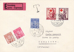 1946, 30Rp.-Express aus Schaan (14.I.46), da 20Rp. zu wenig mit 60Rp. ...