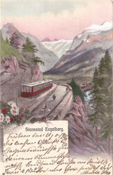 1904, "Stans-Engelberg Bahn", bunte Ansicht mit rücks. Rundstempel ...