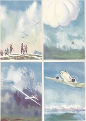 1946, Pro Aero, 6 Flüge (4 verschiedene Flüge, 2 doppelt) auf 6 ...