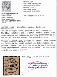 SCHUPFART 10.III auf 20Rp. orange, links ein kleiner Druckpunkt ...