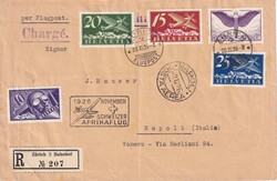 1926, Zürich - Neapel, R-Brief mit guter Frankatur, Brief mittig ...