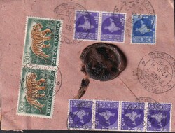 Lot 9 versiegelte R-Briefe (rückseitig frankiert) von New Delhi nach ...