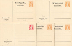 Lot von 6 ungebrauchten Privat-GS "Gebrüder Roth Oftringen" mit ...