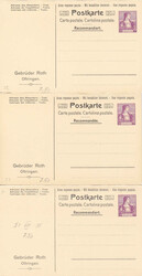 Lot von 4 ungebrauchten Privat-GS "Gebrüder Roth Oftringen" mit ...