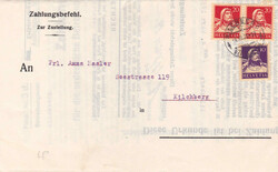 1931, 50Rp. Tellbrust-Frankatur auf Zahlungsbefehl von Kilchberg.
