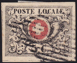 97. Marke, breitrandig, farbfrisch, saubere eidg. Raute, fehlerfrei. ...