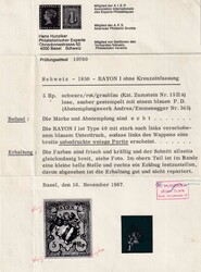 Type 40, stark nach links verschobener blauer Unterdruck, deshalb ...