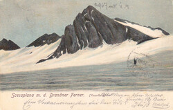 1905, frostige Gebirgs-Farb-PK mit Scesaplana und dem Brandner Ferner ...