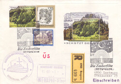 1965/85, 7 Schiffspost-Briefe, u.a. R-Brief der "MS Austria" mit ...