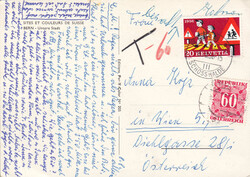 ab 1951, 26 Portomarken- und Nachtaxbelege, alle aus der Schweiz nach ...