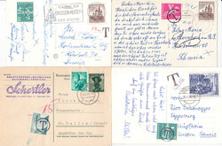 ab 1951, 9 Nachtaxbelege aus Österreich plus 27 Nachportobelege aus ...