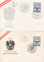1949-59, Album mit 100 Belegen Österreich, davon 62 ET, total 62 ...