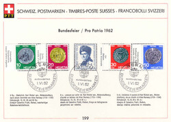 1962, 3x Sammelblatt Nr. 199 mit Tabs in 3 Sprachen d./f./i ...