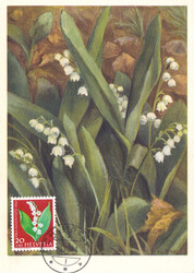 1961, 20Rp. Maiglöckchen, auf MK mit ET-Stempel Chambesy