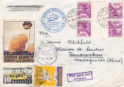 1938, 4 versch. Flugpost Briefe mit Kehrdrucke und Zwischenstege plus ...