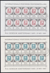 1967, Amphilex-Kleinbogen-Satz (20,25,75c) mit ET-Stempel