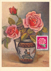 1964, 20Rp. Rose, auf MK mit ET-Ausgabetag-Stempel