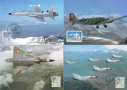 1989, "75 Jahre Fliegertruppen, Bern 1.8.89", Sonderstempel auf 5 ...