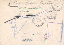 1948, R-Flugbrief nach Jerusalem/Palestine mit Mischfrankatur und ...