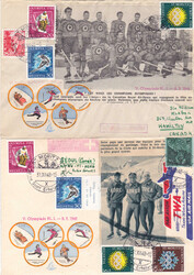 1948, 3 Flugbriefe ins Ausland (Grönland, Kanada und Südkorea) von ...