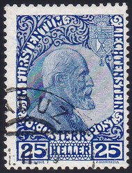 1915, 25h ultramarin, Farbänderung, gestempelt. LBK 600.-