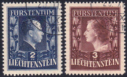 1951, Fürst und Fürstin, beide mit ET-Eckstempel.