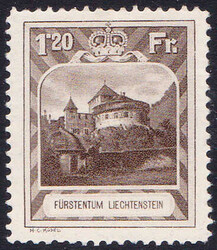 1930, 1.20Fr. Burg Vaduz, ungebraucht. LBK 225.-
