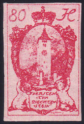 1920, 80H. Kirchturm Schaan, ungezähnt, postfrisch.