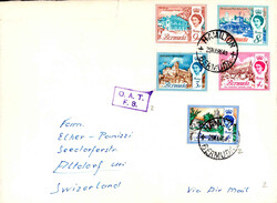 1964, Brief von Hamilton in die Schweiz, mit Stempel O.A.T. F.8 ...