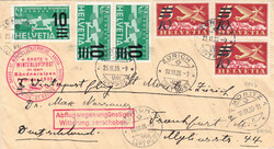 1935, Winterluftpost-Brief Zürich - St. Moritz - Zürich mit sehr ...