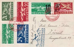 1935, Segelluftpost Jungfraujoch, s/w Karte von "Meersburg", gute ...