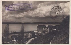 1935, Segelluftpost Jungfraujoch, s/w Karte von "Meersburg", gute ...